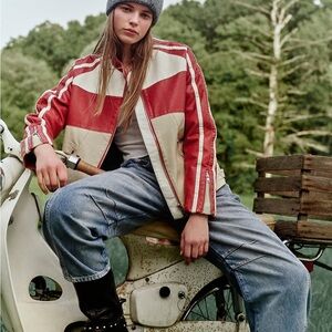 Red and Cream Women's Jacket